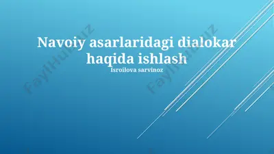 navoiy asarlaridagi dialoglar tahlili — PPTX