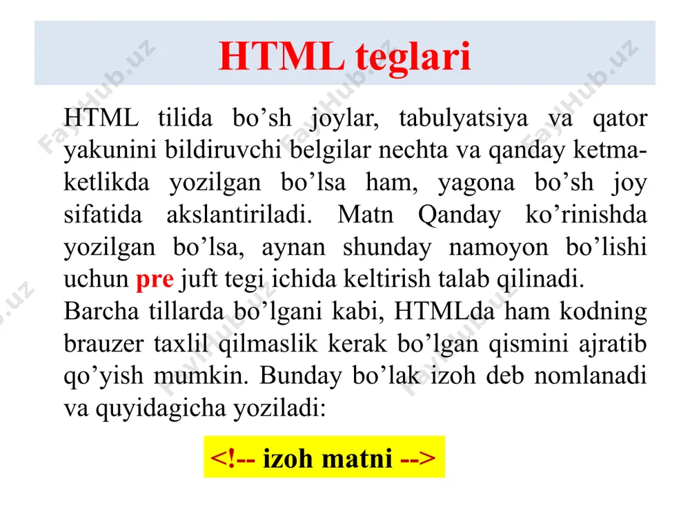 web sahifalarning html tili - Page 5