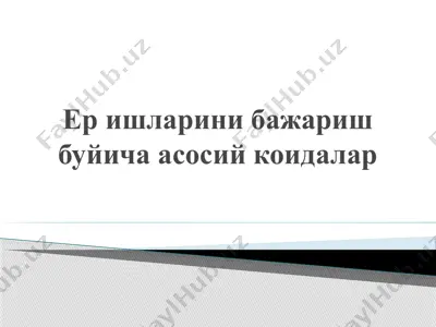 ер ишларини бажариш буйича асосий коидалар — PPTX
