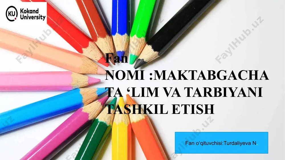 i ular g‘amxo‘rlik va parvarishga muhtoj o‘simliklar bog‘i hisoblanadi. yana bir taxmin shundan iboratki, nemis pedagogi sorbixdagi “saroy bog‘ida” deb nomlangan sobiq mehmonxonada “bolalarni parvarishlash bo‘yicha birinchi muassasa”ni ochgan. farzandlarini muassasaga olib borar ekan, shaharcha aholisi boqqa ketyapmiz, deb aytgan. chunki bolalar bog‘chasi o‘zining dizayniga ko‘ra gullar va daraxtlarga o‘ralgan bog‘ bo‘lgan. bolalar bog‘chasi tarbiyachilarni nemis pedagogi “bog‘bon qizlar” deb atagan, bu bilan u bolalarga bo‘lgan mehrini ifodalagan, pedagoglarni bolalarga voyaga yetishi va rivojlanishi uchun ko‘maklashishga da’vat etgan. frebelning bolalar bog‘chalari shuningdek, vaqtincha oila o‘rnini bosish va ota-onalarga tarbiya ishlariga yordamlashish uchun tashkil qilingan: onalar bilan bolalar birga kelishi, ular bilan o‘ynashi va bog‘bon qizlardan o‘rganishi mumkin bo‘lgan. rasm.pedagog kreativlik potensialining ustuvor tamoyillari . f.frebelning katta xizmati bolalar bog‘chasining ochilishi, shuningdek maktabgacha ta’lim uslubiyotining yaratilishi bo‘ldi. uning asosini bolalarga bo‘lgan cheksiz mehr tashkil qiladi. ushbu uslubiyotning asosiy jihatlarini sanab o‘taylik: o‘yin, nutqni rivojlantirish, jamoaviy tarbiya, mehr-muhabbat bilan o‘rab olish, jazolarning …