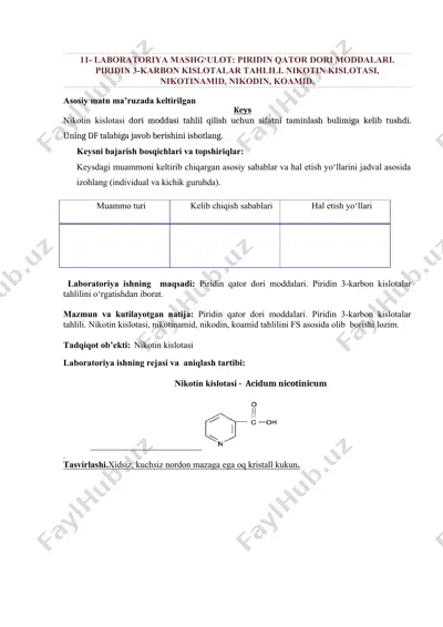 nikotin kislotasi tahlili — DOCX