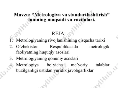 metrologiya va standartlashtirish — PPTX