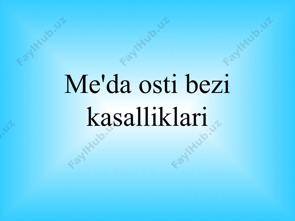 ing o‘z fermentlari ta'siri ostida autolizga uchrashi oqibatida yuzaga ke-ladigan degenerativ-yallig‘lanish jarayoni. biliar yoki digestiv pankreatik reflyuks; pankreatik yo‘llar gipertenziyasi yoki o‘tkazuvchan-ligining buzilishi; me'da osti bezining qon bilan ta'minlanishining buzilishi; allergik va infeksion jarayonlar; alkogol ta'siri etiologiyasi o‘tkir pankreatitning uchrash darajasi o‘tkir appenditsit o‘tkir xoletsistit o‘tkir pankreatit o‘tkir pankreatit tasnifi (atlanta, 1992) o‘tkir pankreatit steril pankreonekroz (kechimi: yengil, ogir; tarkalishi: chegaralangan, tarkalgan). infitsiyalangan pankreonekroz (kechimi: yengil, ogir; tarkalishi: chegaralangan, tarkalgan). pankreatik kista pankreatogen abssess o‘tkir pankreatit tasnifi (filin v.i., 1994) o‘tkir pankreatit davrlari o‘tkir pankreatit klinik turlari fementativ davr shishli pankreatit nekrotik pankreatit katta o‘choqli pankreatit kichik o‘choqli pankreatit reaktiv davr infiltrativ-nekrotik pankreatit va peripankreatit sekvetratsiya davri aseprik turi septik turi fermentativ yiringli-nekrotik panreatit va parapankreatit yakunlanish davri postnekrotik kistalarni hosil qilish surunkali pankreatit tashqi pankreatik oqma surilish o‘tkir pankreatit patogenezi o’p ekzogen sabablari up endogen sabablari i. bioximik komponentlar 1. oit gormonlari stimulyasiyasi 2. lipolitik fermentlar faolligi 3. fermentlar …