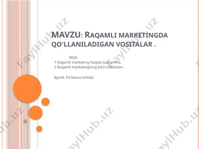 raqamli marketing — PPTX
