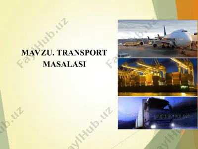 transport masalasi — PPT