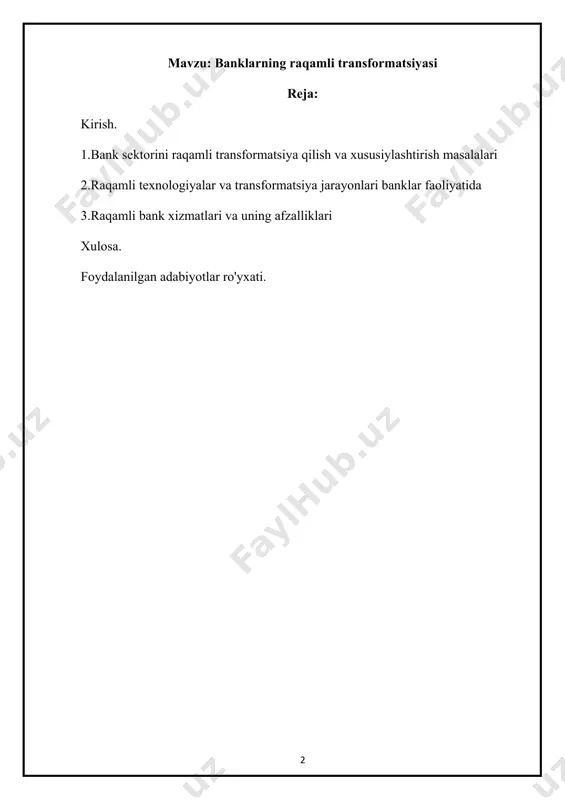 lar doirasini kengaytirishga ham imkon beradi. itlar bank va ularning aloqalarini rivojlantirib, faoliyatni tezkor ravishda qayta loyihalashtirishga imkon beradi . o‘z o‘rnida, bank sektorining ichki va tashqi ish faoliyatlari itlarning rivojlanishi bilan yanada rivojlanib bormoqda va bu eng katta ta’sir qilgan soha sifatida bank tizimini ko‘rsatish mumkin. boshqacha aytganda, it sohasi rivojlanib, tobora o‘sib borayotgan global raqobat davrida banklarning barqarorligini ta’minlash uchun katta hissa qo‘shmoqda. umuman olganda, it-texnologiyalari, ulardan bank sohasida foydalanish, dasturiy ta’minotlar va aloqa vositalari kabilar kabi elimentlar “bank texnologiyalari”ni tashkil etadi. iqtisodiy adabiyot va ilmiy tadqiqotlarda “bank texnologiyalari”ga turli qarash hamda tushuntirishlar berilgan. masalan: m.v. dubininning fikricha, bank texnologiyalari – bu banklarda ishlatiladigan turli xil telekommunikatsiyalar, axborot texnologiyalari, kompyuter tarmoqlari, dasturiy mahsulotlar, ichki protseduralar, risklarni boshqarish modellari va boshqalar. “bank texnologiyasi” atamasi banklarga o‘z mijozlariga xavfsiz, ishonchli va arzon narxlarda yaxshiroq xizmatlarni taklif qilishi hamda bank xizmatlari bozorida raqobatbardosh ustunlikka erishishi uchun zamonaviy axborot- kommunikatsiya texnologiyalaridan foydalanishni …