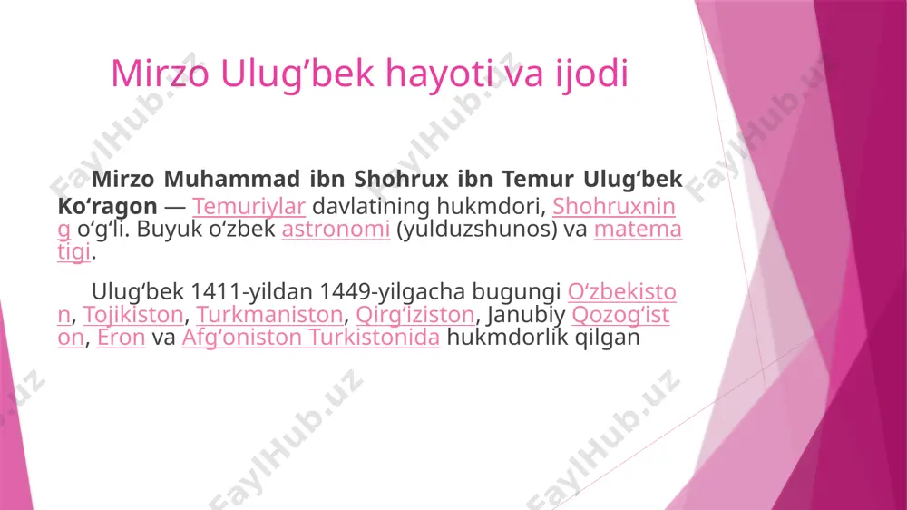 mirzo ulug’bek hayoti va ijodi - Page 5