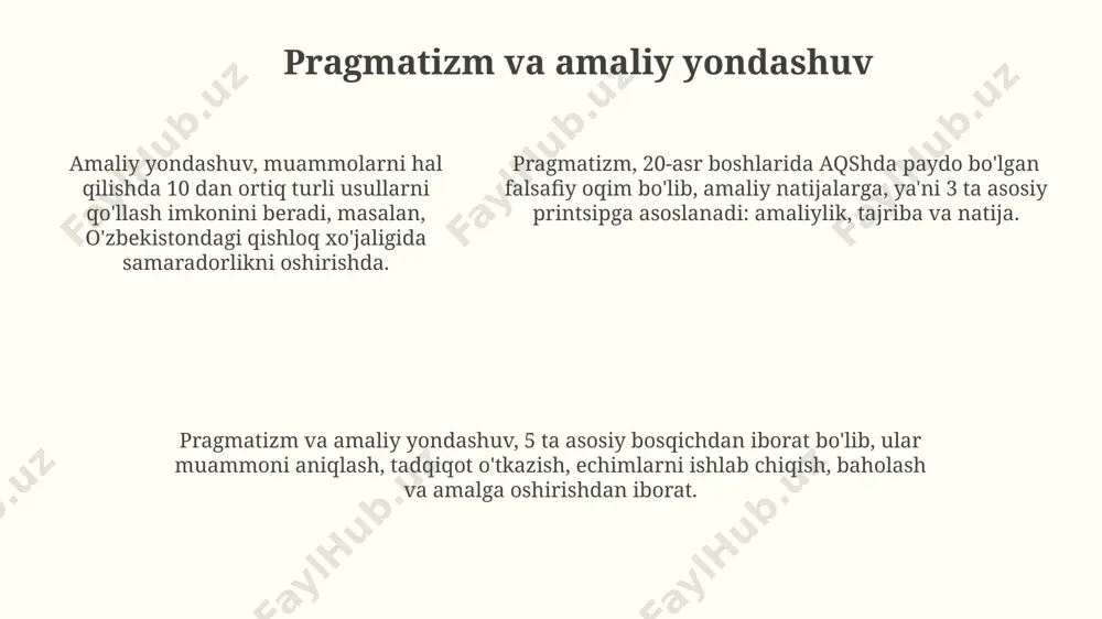 pragmatizm: inson faoliyatini tartibga solishning ahamiyati - Page 5
