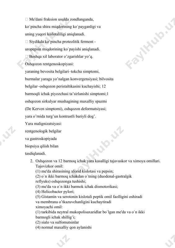 kin. agar oshqozon osti beziga penetratsiya kuzatilsa, u holda qon zardobida amilaza va lipaza miqdori oshadi.