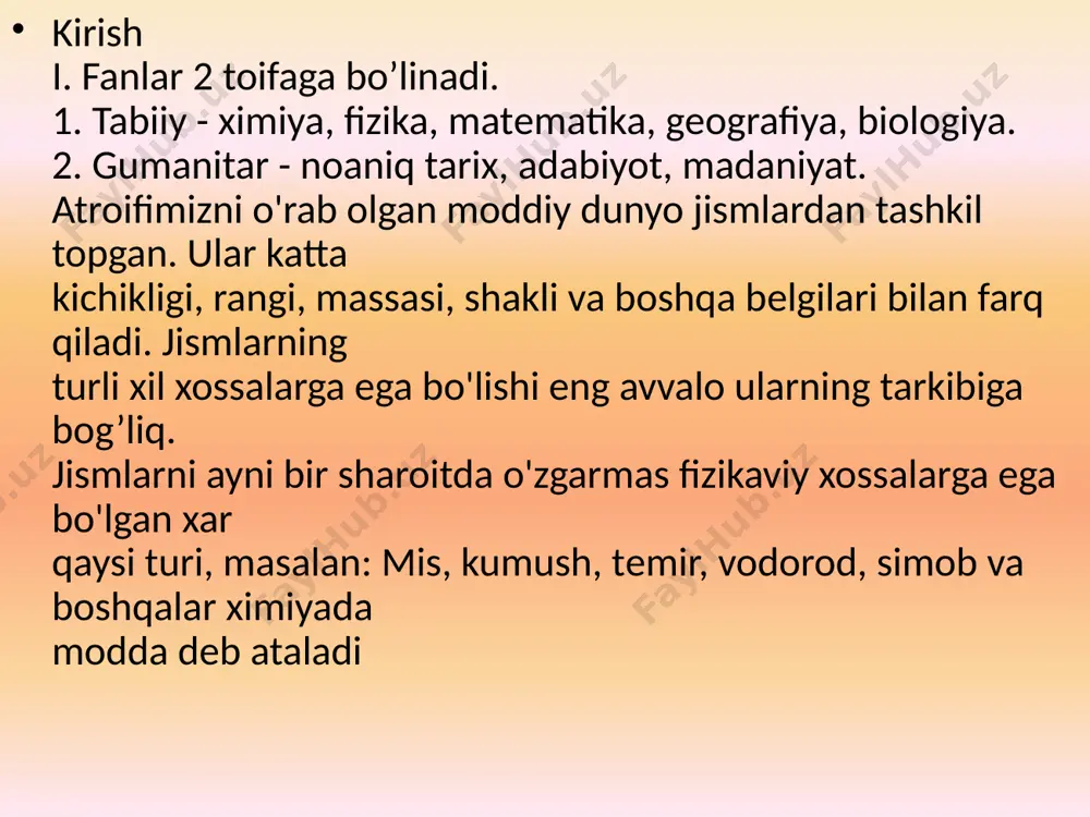 kattalikdir. murakkab moddalarda - kislota, asos, tuzlar masalan kislotalarda. molеkulyar og’irlik kislota ekvivalеnt = ----------------------------- kislotani asosligi mh3po4 98 eh3po4 = ------------------- = --------- = 32,67 3 3 98 eh2so4 = -------- = 49 2 63 ehno3 = ------------ = 63 1 molеkulyar og’irlik asosning ekvivalеnti = ------------------------------ kislotani asosligi mfe(oh3)3 107 e fe(oh3) ------------------- = --------- = 35,67 3 3 74 e ca(oh)2 = -------- = 37 2 40 enaoh = ------------ = 40 image1.jpeg image2.jpeg image3.jpeg /docprops/thumbnail.jpeg