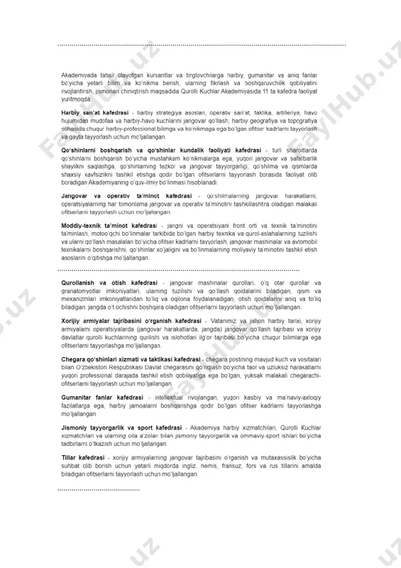 o`zbekiston respublikasi qurolli kuchlari akademiyasi - Page 2