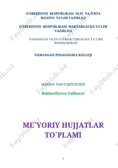 maktabgacha yoshdagi bollalar pisixalogiyasi — DOC