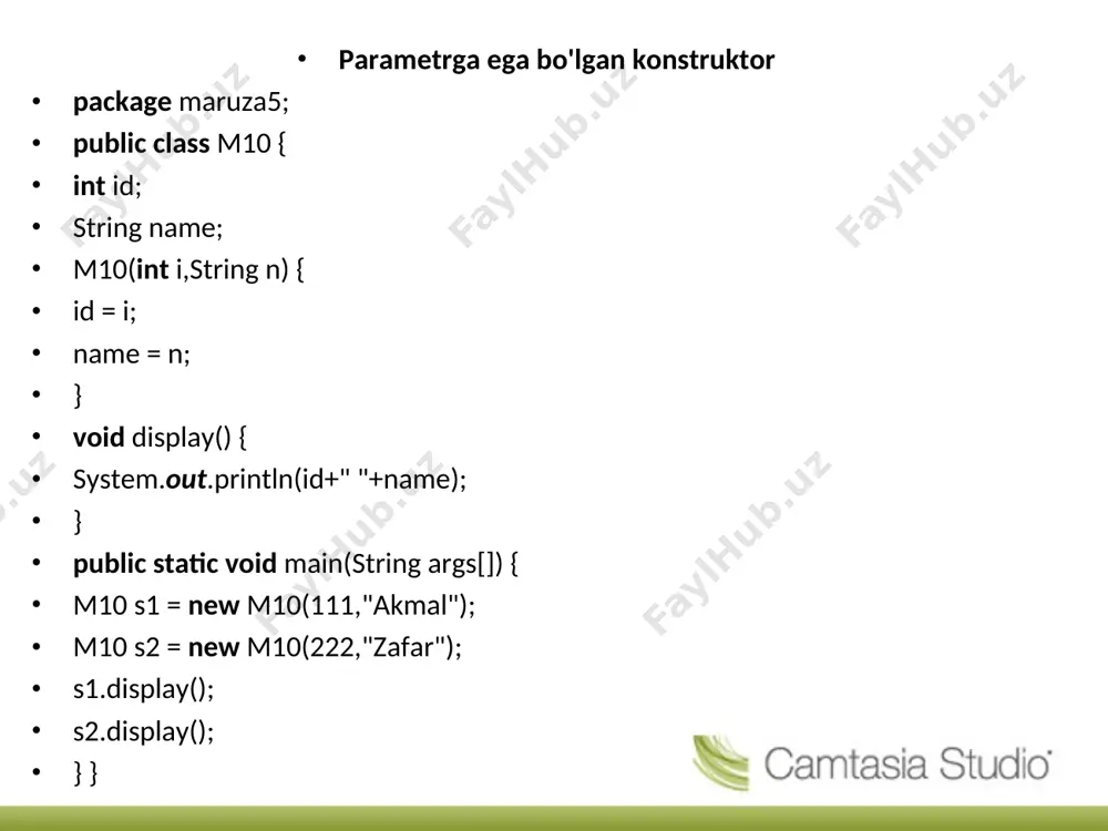 java dasturlash tilida konstruktor - Page 5