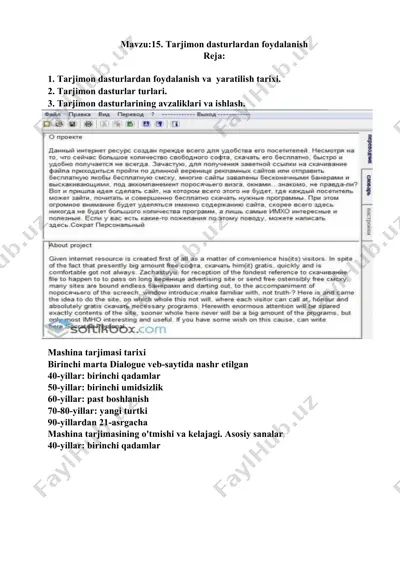 tarjimon dasturlardan foydalanish — DOCX