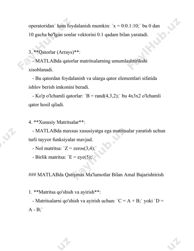 a yo'qotishni kalkulyatsiya qilish kabi turli qatiymas mantiqiy operatsiyalar yordamida amalga oshiriladi. oxirgi bosqichda bu qatiymas natijalar aniq chiziqli qiymatlarga aylantiriladi, bu esa defuzzifikatsiya jarayoni deb nomlanadi. fuzzy logic toolbox qatiymas tizimlarining keng doirada qo'llanilish imkoniyatlarini beradi. misol uchun, muhandislikda, avtomatlashtirish va boshqaruv muammolarida, bioinformatikada, tibbiyotda diagnostikalarni amalga oshirishda, moliyaviy sohada qarorlar qabul qilishda va boshqa ko'plab sohalarda qatiymas tizimlar qo'llaniladi. ushbu vosita insoniy muhandislik tajribasini matematik modellar bilan birlashtirish imkonini taqdim etadi. fuzzy logic toolbox matlab muhitida interfeyslar va vositalar to'plamini taqdim etadi, ular yordamida foydalanuvchilar grafik tarzda tizimlarini yaratishi, tahrir qilishi va sinovdan o'tkazishi mumkin. bu esa dasturlashtirishning yig'ilish qiyinliklarini kamaytirishga yordam beradi va foydalanuvchilarga samarali ish jarayonini taqdim etadi. matlab muhitida fuzzy logic tizimlarining simulyatsiyasini o'tkazish, qator murakkab tizimlar modelini tahlil qilish uchun potensial katta imkoniyatlar taqdim etadi. shunday qilib, fuzzy logic toolbox qatiymas axborotlarni protsess qilish uchun qulay va samarador vosita hisoblanadi, u murakkab tizimlarni aniqlash …