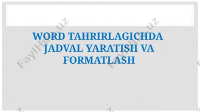 word tahrirlagichda — PPTX