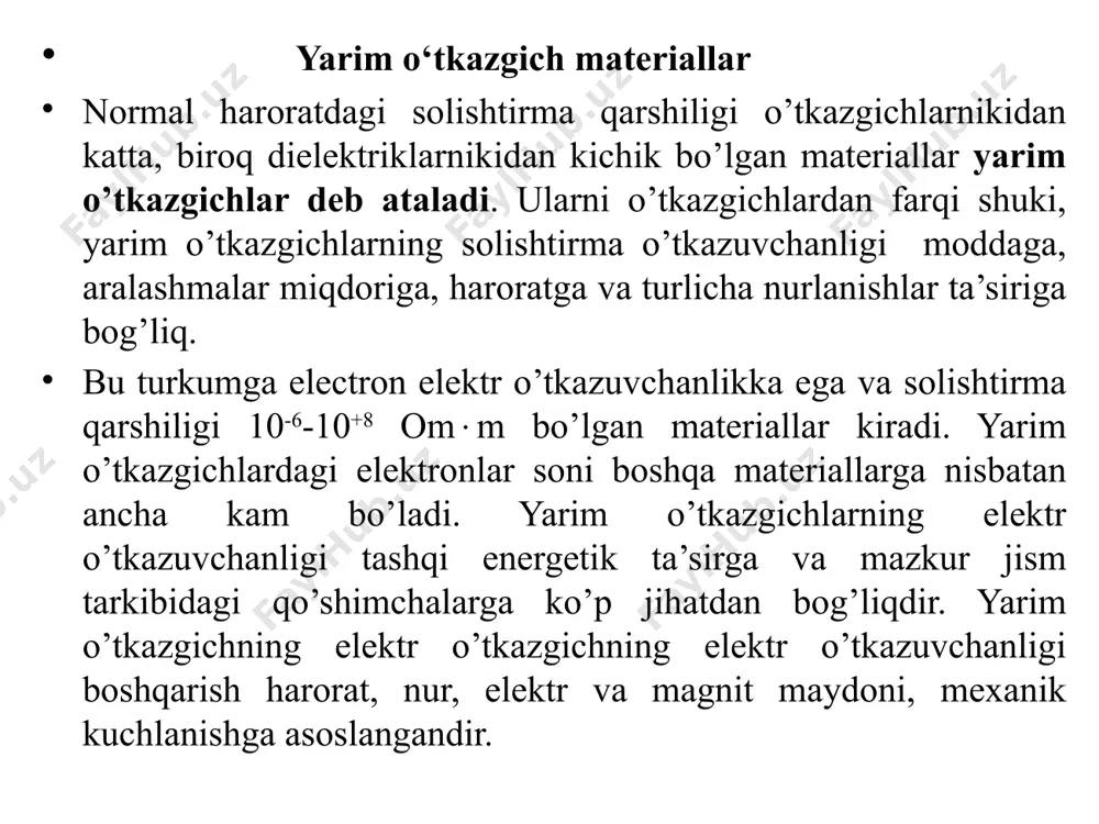 o’shimcha chiquv simlariga ega tiristor trinistor deyiladi. tashqi nur yordamida boshqariladigan tiristor-fototiristor, ichki nurli signalda boshqariladigani optotiristor deyiladi. optoelektronli yarim o’tkazgichlarga nur tarqatuvchi diod (al navli), infraqizil nurlatuvchi diod (ik diod) misol bo’la oladi. ma’lumotlarni qo’shimcha tarzda berilgan adabiyotlardan foydalangan holda mustaqil o’zlashtiring /docprops/thumbnail.jpeg