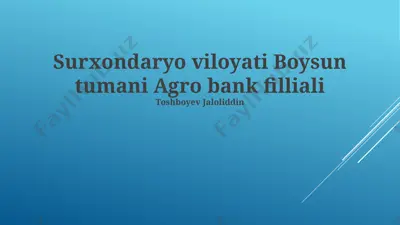 agrobank boysun filiali — PPTX