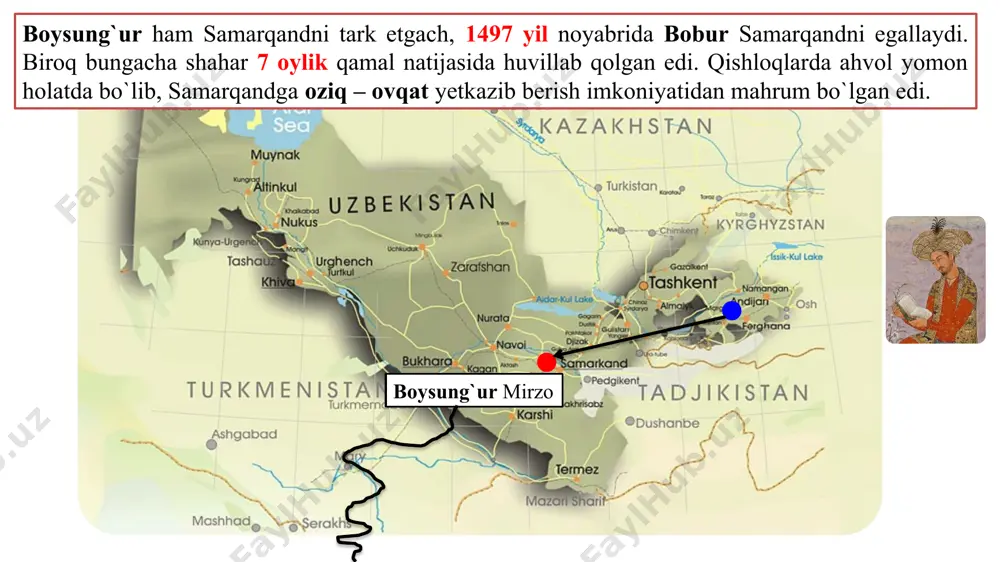 qanchasi bekor qilindi, iqtisodiyot yaxshilandi. ruhoniylarni mavqyei oshdi. 1853- yilda shahrisabz va kitob beklari buxoroga bo`ysundirildi. amir haydarning vorisi nasrullaxon amirlik yerlarini kengaytirishga muvaffaq bo`ldi. u taxtga da'vogar bo`lish mumkin bo`lgan barcha shaxslarni qirib tashladi. nasrullaxon 1839, 1841 va 1858 yillarda qo`qon xonligiga bostirib kelib, aholini qirg`in qildi va boyliklarini taladi. amir nasrullo (1827 – 1860) taxtga o`tirgan kunidan boshlab, bir oy davomida har kuni 50-100 kishini qatl qilib turdi. shu bois amir nasrulloga «qassob amir» deb laqab qo`yilgan edi amir nasrullo buxoro amirligi xiva xonligi abulg`ozixonning «shajarai turk» asarida yozilishicha, 1510-yil shoh ismoil xorazmni egallagan. vazirda yashovchi umar shayx ismli qozi qizil boshlilarga qarshi kurashni tashkil qilib, 2 yilda ularni haydab chiqargan. shayx said ota avlodidan bo`lgan said xisomiddin ham harakat tashkilotchisi bo`lgan. xorazmliklar jo`ji avlodidan bo`lgan berka sultonning o`g`li elbarsni 1511-yili vazir shahriga taklif etishadi. elbars o`z ukasi beybars bilan xorazmga kelayotganini eshitgan aholi qo`zg`olon ko`taradi va elbars …