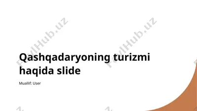 qashqadaryoning turizmi haqida slide — PPTX