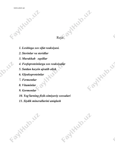 yog'larning kislota sonini aniqlash — DOC