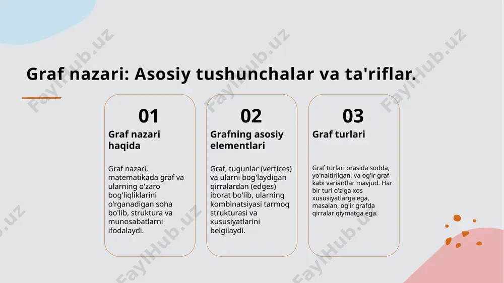 fik algoritmlar orqali muammolarni yechishda keng qo'llaniladi. laplacian matritsasining grafik tahlilidagi roli. laplacian matritsasi laplacian matritsasi grafning strukturasini tahlil qilishda muhim rol o'ynaydi, u grafning bog'lanish va aloqalarini aniqlashga yordam beradi. xususiyatlari laplacian matritsasining asosiy xususiyatlari o'z ichiga eigenvalues va eigenvectorsni oladi, bu esa grafning bog'lanish darajasini ko'rsatadi. amaliy qo'llanish laplacian matritsasi grafik tahlilida, masalan, tarmoqlarni optimallashtirish va dinamik tizimlarni o'rganishda keng qo'llaniladi, bu esa muhim amaliyot hisoblanadi. adjacency va laplacian matritsalarining o'zaro ta'siri. adjacency matritsasi adjacency matritsasi, grafning tugunlari orasidagi to'g'ridan-to'g'ri bog'lanishlarni ifodalaydi. har bir element 1 yoki 0 qiymatiga ega. laplacian matritsasi laplacian matritsasi, grafning strukturasini aks ettiradi va tugunlar o'rtasidagi bog'lanishlarni hisobga oladi, ularning o'zaro ta'sirini ko'rsatadi. o'zaro ta'sir adjacency va laplacian matritsalari bir-birini to'ldiradi. biri grafning strukturasini, ikkinchisi esa bog'lanishlar kuchini ko'rsatadi. qo'llanilish sohalari ushbu matritsalar tarmoq tahlili, grafiklar nazariyasi va optimal transport masalalarida keng qo'llaniladi, natijada ularning o'zaro ta'siri juda muhim. grafiklar va matritsalar: mavjud …