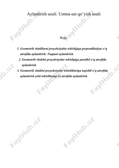 aylantirish usuli. ustma-ust qo’yish usuli — DOC
