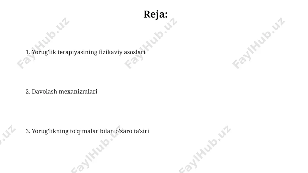 qori yutilishga ega. biologik ta'sir mexanizmlari qizil va yaqin infraqizil nurlanish (630-1000 nm) melanotsitlar faolligini 20% gacha oshirib, melanin sintezini rag'batlantiradi va terining himoya funksiyasini kuchaytiradi. 810 nm to'lqin uzunligidagi nurlanish hujayra ichidagi atp sintezini 30% ga oshirib, hujayra regeneratsiyasi va yara bitishini tezlashtiradi. yorug'lik terapiyasi natijasida hujayralardagi 400-700 nm diapazonidagi fotonlarning yutilishi sitoxrom c oksidaz fermentining faolligini 150% gacha oshirib, hujayra nafas olishini yaxshilaydi. fotonlarning yutilishi va tarqalishi fotonlarning yutilish samaradorligi to'qimalarning optik xossalariga, xususan, 500-600 nm oralig'idagi to'lqin uzunliklaridagi yutilish koeffitsientiga bog'liq. melanin pigmentlari 700 nm dan yuqori to'lqin uzunliklaridagi fotonlarni kamroq yutadi, bu esa infraqizil nurlanishning chuqurroq kirib borishiga imkon beradi. suvning yuqori yutilish koeffitsienti (taxminan 90% 1 mm qalinlikda) qisqa to'lqin uzunlikdagi fotonlarning teri sirtiga yaqin yutilishini belgilaydi. turli to'lqin uzunliklarining ta'siri 400-450 nm to'lqin uzunliklaridagi ko'k nur terining kollagen sintezini rag'batlantiradi va shu bilan ajinlarni kamaytirishga yordam beradi, bu esa fotoyoshlik davolashda muhim ahamiyatga ega. …