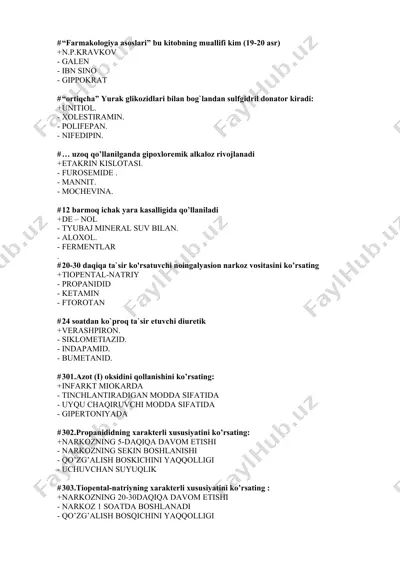 "farmakologiya asoslari" — DOC