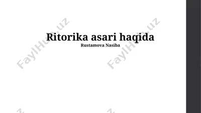 ritorika asari haqida — PPTX