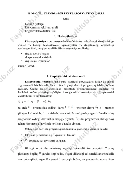 ekstrapolyatsiya usullari — DOC