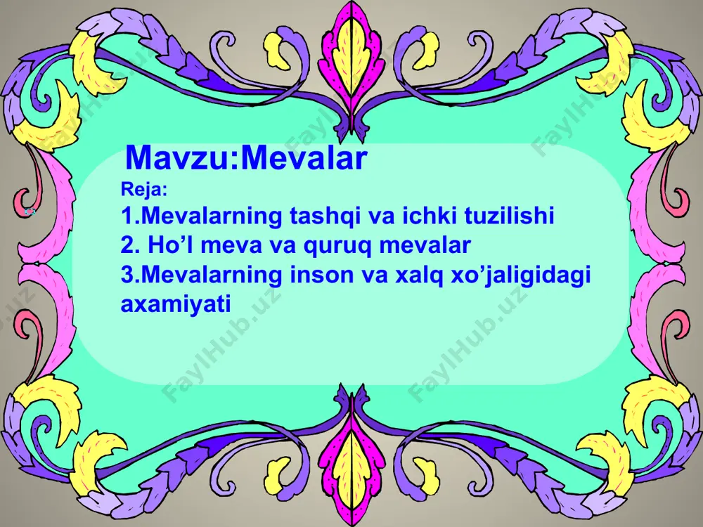 "mevalar" mavzusidagi ochiq dars ishlanmasi - Page 5