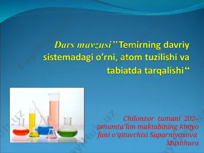 temirning davriy sistemadagi o'rni va atom tuzilishi — PPT