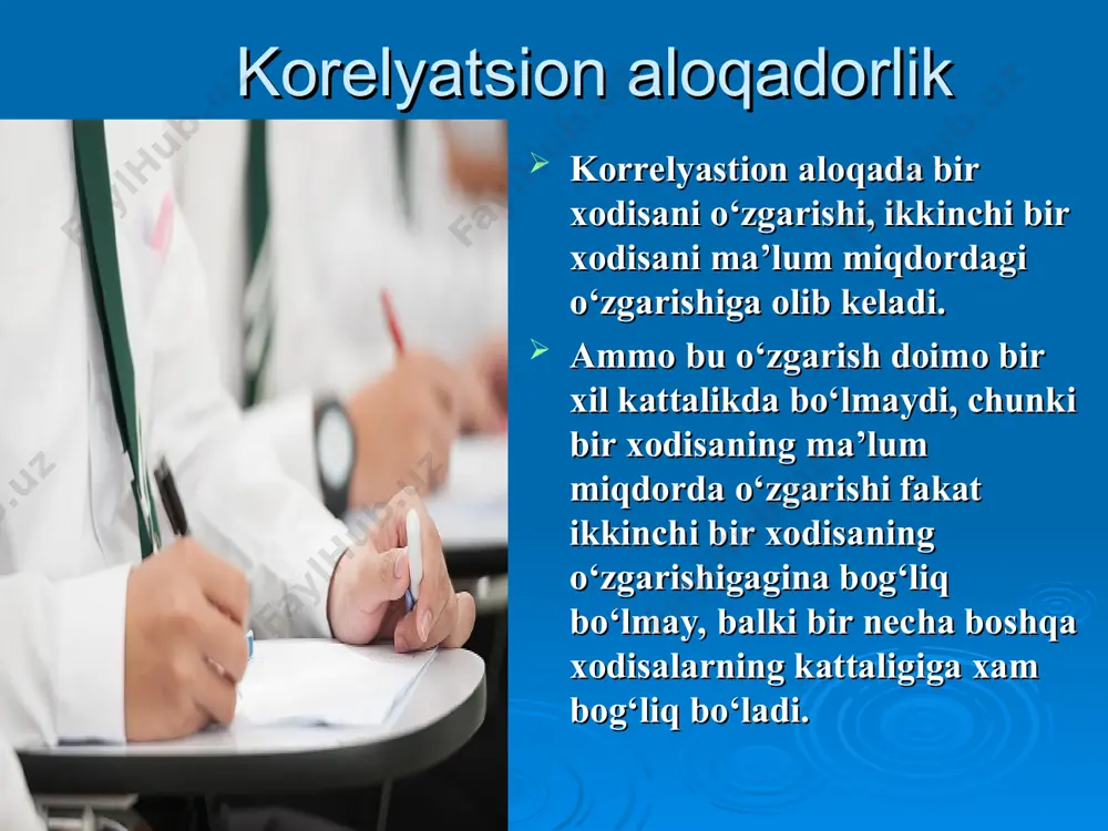 o‘rsatkich qaerda ko‘p bo‘lishini ko‘rsatib beradi. standart ko‘rsatkichlar shartli xisoblanadi. standartlashtirishni qo`llash standart ko‘rsatkichlarni xisoblash usullari: 1) to‘g‘ri; 2) bilvosita; 3) teskari; 4) ko‘p omilli. to‘g‘ri usul o‘rganilayotgan muxitning va xodisaning tarkibi ma’lum bo‘lganda qo‘llaniladi. bilvosita usul muxitning tarkibi ma’lum bo‘lib, xodisaning tarkibi noma’lum bo‘lganda qo‘llaniladi. standartlashtirishni qo`llash teskari usul xodisaning tarkibi ma’lum bo‘lib, muxitning tarkibi noma’lum bo‘lganda qo‘llaniladi. ko‘p omilli standartlash usuli o‘rganilayotgan xodisaning kattaligi bir vaqtning o‘zida bir omil ta’sir etayotganda (yosh, jins, ish staji va kasbi) ularning ta’sirini yo‘qotish uchun ishlatiladi. ko‘pincha standart ko‘rsatkichlarni xisoblashning to‘g‘ri usuli qo‘llaniladi. standartlashtirishning to`g`ri usuli to‘g‘ri usul 4 bosqichdan iborat: birinchi bosqich – xar bir solishtirilayotgan majmuaning barcha guruxlari bo‘yicha intensiv ko‘rsatkichlarini xisoblash. ikkinchi bosqich – standart tanlash. standart sifatida muxitning tarkibi qabul qilinadi. standart tanlash tadqiqotchining xoxishiga bog‘liq bo‘lib, u standart sifatida, masalan, solishtirayotgan «a» yoki «b» shifoxona bo‘limlarida yotgan bemorlar sonini yoki ikkala shifoxona bo‘limlarida yotgan bemorlar sonining yig‘indisini …