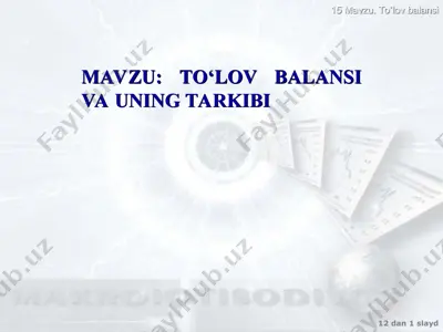 to'lov balansi va uning tarkibi — PPT