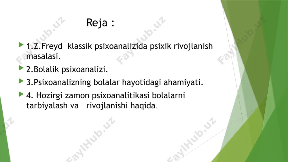zmlarini yaratadi va qo’llaydi .ular siqib chiqarish,ratsionallashtirish,sublimatsiya ,proeksiya ,regressiya va boshqalar. himoya mexanizmi atamasi 1894-yilda dastlab z.freyd tomonidan fanga kiritilgan.keyinchalik mazkur sohadagi tadqiqotlarning miqdori ortib borishi natijasida uning amaliy va nazariy ahamiyati ham ortib bormoqda. psixologik himoya –bu shaxsni salbiy kechinmalardan himoya qilishga yo’naltirilgan anglanmagan psixik jarayondir.aynan psixologik himoya mexanizmlari qarshilik ko’rsatish jarayonlari asosida yotadi.shaxsning himoya mexanizmlariuning psixikasida ilk bolalik davrida paydo bo’ladi va bu butun hayoti mobaynida davom etadi. psixologik himoya mexanizmlari odamni yoqimsiz emotsional kechinmalardan himoya qiladi,psixologik qulaylik (komfort) ni saqlab berishga yordam beradi.psixologik himoyaning funksional vazifasi va maqsadi ,ongsizlikning instinktiv impulslari va tashqi ijtimoiy muhit talablarini o’zlashtirishi,oila va jamiyatning qoida va normalarini o’zlashtirish o’rtasidagi ziddiyatlar bilan shakllangan,ya’ni shaxsning ichki nizolarini (xavotiir,siqilish) yengillashtirishdan iborat .psixologik himoya mexanizmlari bu nizolarni yengillashtiradi,inson xulq-alvorini himoya qiladi va uni moslashuvchanligi va psixikasini barqarorligini oshirgan holda boshqaradi. himoya mexanizmi – bu xatar yoki havotir manbayini buzib ko’rish,rad etish va qochish mumkin bo’lganhar qanday …