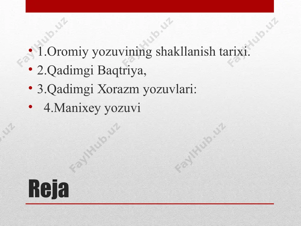 dimgi xorazm davlati mil.avv. iv asrdan milodiy iii asrgacha eng qudratli davlatlardan biri bo‘lgan. beruniy ma’lumotiga ko‘ra, shu davrda xorazm hududida 300 dan ortiq shaharlar bo‘lgan o‘tgan asrning 70-yillar oxiriga kelib 300 dan ortiq yodgorliklar topilgan bo‘lsa, xx asrning 90-yillar oxirida ularning soni 400 ga yetgan- xiva, xazarasp, ko‘na-uaz, qandumqal’a, guldursun, akchaxon qal’a, katta aybuyirqal’a, voyangan… qadimgi xorazm davlati chegaralari bo‘ylab chegara qal’alari bunyod etilgan. o‘ng qirg‘oq xorazmda burli qal’a, ayazqal’a, kichik qirqqizqal’a, qo‘rg‘oshinqal’a, jonboqal’a, chap qirg‘oqda –akcha gelin, gaurqal’a, kangaqirqal’a... har bir bunday qal’alar atrofida ochiq shakladgi manzilgohlar topilgan. mil.avv. 2 asrning oxirgi choragidan xorazmda yevratid tetradraxmalariga taqlid qilib zarb qilina boshlanadi. unda o‘ziga xos tamg‘a bo‘lgan. bu esa, xorazmda dinastiya o‘zgarishi sodir bo‘lganligi anglatadi. tangalarning zarb etilishi bu davrda xorazmda yangi iqtisodiy va siyosiy o‘zgarishlar boshlanganligini ham anglatadi. qadimgi davr davomida unda 3 ta sulola hukmron bo‘lganligi yozma manba va tangalarni o‘rganish asosida aniqlangan. 1 sulola- farasman (fratafern) …