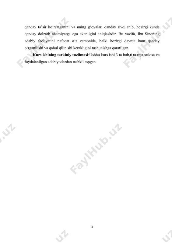 dabiyotdagi o‘rni ibn sino o'z faoliyatining barcha sohalarida - falsafiya, tibbiyot, matematikada bo'lgani kabi, adabiyotda ham yuksak darajada ta'sir ko'rsatgan. uning adabiy faoliyati juda ko'p qirrali bo'lib, u ilmiy va badiiy asarlar yaratish bilan birga, ilmiy ma'lumotlarni ommalashtirishga ham katta ahamiyat bergan. ibn sinoning adabiy o‘rni, asosan, uning asarlarining falsafiy va ilmiy mazmuni bilan bog‘liq bo‘lgan. ibn sinoning adabiyotdagi yirik o‘rni, uning yozma asarlarida ilmiy bilimlarni chuqur, aniq va odatda oddiy so‘zlar bilan ifodalashga bo‘lgan harakatida namoyon bo‘ladi. bu uning adabiyotga qo‘shgan katta hissasini tashkil etadi. u ilmiy asarlarda murakkab falsafiy tushunchalarni oddiy, tushunarli va keng auditoriya uchun mavjud qilib berish orqali adabiyotda yangi bir uslubni yaratdi. bu uslub, o‘ziga xos tarzda ilmiy aniq, lekin shu bilan birga badiiy va zamonaviy edilar uchun o‘qilishi oson bo‘lgan edi. ilmiy asarlari va ularning adabiy ta’siri ibn sinoning ilmiy asarlari, asosan, falsafiy, tibbiy, astronomik va mantiqiy masalalarni qamrab oladi. biroq, uning adabiyotga bo‘lgan …