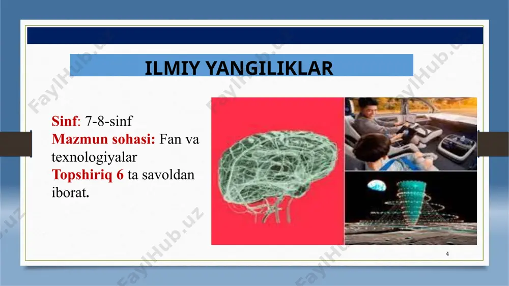 rajasi: o‘rtacha javob shakli: faqat bitta to‘g‘ri javobni belgilash o‘quvchiga qo‘yiladigan baho: ma’lumotlarga asoslanib xulosalar va umumlashmalarni ishlab chiqish yuqori ball: 1 ball tekshirish usuli: dastur asosida baholash mezoni ball 1 javoblarga misollar: • ha. fazoviy ko‘rishni rivojlantirish uchun qisqa mashqlarni bajarganda, mashqlarni bajargan insonlarda ko‘ngil aynishi pasayadi. • ha. mashqlarni bajargan insonlar harakat kasalligi haqida kamroq shikoyat qila boshlaydilar. • yo‘q. qisqa fazoviy ko‘rish mashqlarini bajargan ko‘ngillilar sayohatga tayyorgarlik ko‘rmagan odamlarga qaraganda ko‘ngil aynishdan ikki baravar ko‘proq shikoyat qilishgan. fikrimcha, bu unchalik samarali emas. 0 ha, vositani samarali deb hisoblash mumkin, chunki u amalga oshirilganda ijobiy ta’siri kuzatilgan. • ha, miya mashq qiladi va atrof-muhitga ko‘nikadi. • ha. agar siz yaxshi mashq qilsangiz, ehtimol kasal bo‘lmaysiz • yo‘q. bu usul hamma uchun ishlamaydi. • yo‘q. barcha dorilar salbiy ta’sirga ega. 15 topshiriq №4 “kasallik? harakatda bo‘l!” matnidan foydalaning. savolga javobingizni yozing. matnda akupressura uchun yana qanday muqobil so‘z mavjud? …