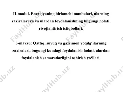 energiyaning birlamchi manbalari — PPTX