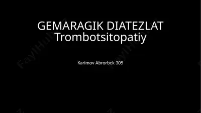 gemaragik diatezlattrombotsitopatiy — PPTX
