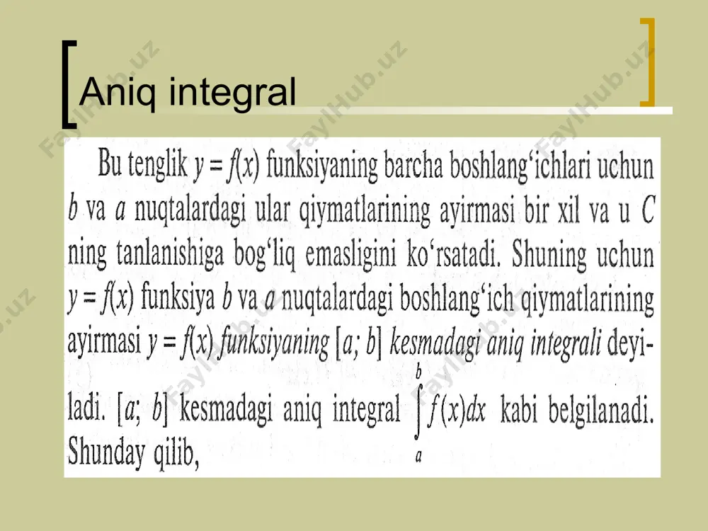 aniq integral tushunchasiga olib keladigan masalalar - Page 4