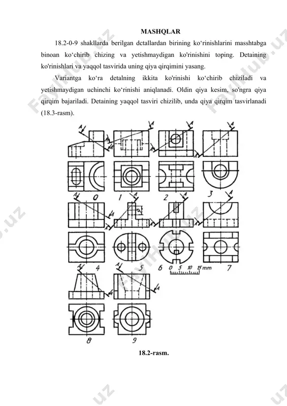 og‘ma qirqim bajarish talab qilingan detal aksonometriyasi - Page 3