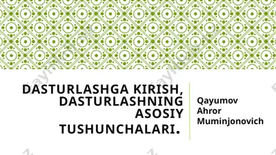 dasturlashga kirish (c++ asosiy tushunchalari) — PPTX