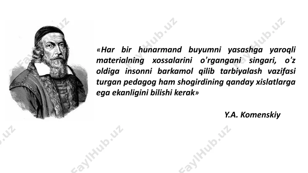 maqsadga muvofiq takomillashtirish uchun uyushtirilgan pedagogik jarayon bo‘lib, tarbiyalanuvchining shaxsiga muntazam va tizimli ta’sir etish imkonini beradi. tarbiya jarayoni o‘qituvchi va o‘quvchi (tarbiyachi va tarbiyalanuvchi)lar o‘rtasida tashkil etiluvchi hamda aniq maqsadga yo‘naltirilgan hamkorlik jarayonidir. tarbiya jarayonida tarbiyalanuvchining ongi shakllana boradi, his-tuyg‘ulari rivojlanadi, ijtimoiy hayot uchun zarur bo‘lgan ijtimoiy aloqalarni tashkil etishga xizmat qiladigan xulqiy odatlar hosil bo‘ladi. agar bularning birortasi e’tibordan chetda qolsa, maqsadga erishish qiyinlashadi. har qanday ijtimoiy jamiyatda yosh avlod tarbiyasi muayyan maqsad asosida tashkil etiladi. tarbiya maqsadi ijtimoiy jamiyat taraqqiyoti, uning rivojlanish yo‘nalishi, ijtimoiy munosabatlar mazmunidan kelib chiqib belgilanadi. bugungi kunda o‘zbekiston respublikasida tashkil etilayotgan tarbiyaning asosiy maqsadi komil shaxsni tarbiyalab voyaga yetkazishdan iborat. image13.jpeg image14.jpeg image1.jpeg image12.jpeg image2.jpeg image3.jpeg image4.jpeg image5.jpeg image6.jpeg image7.jpeg