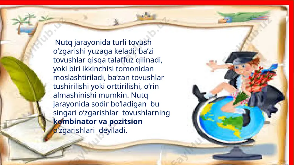 or unli kuchsizlanib, tushib qolishi ham mumkin: burun - burni, egin - egni, o‘g‘il - o‘g‘li, singil - singlim kabi. mazkur holat pozitsion o‘zgarish doirasida sodir bo‘ladi. e`tiboringiz uchun rahmat! image1.jpg image2.png image3.jpg image4.jpeg image5.jpeg image6.wmf image7.jpeg image8.jpg image9.jpeg image10.jpeg image11.jpg image12.jpg image13.png image14.jpeg image15.jpg image16.jpeg /docprops/thumbnail.jpeg