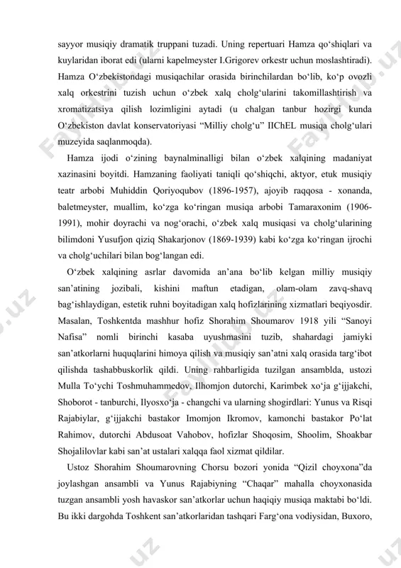 ahim shoumarov 1918 yili “sanoyi nafisa” nomli birinchi kasaba uyushmasini tuzib, shahardagi jamiyki san’atkorlarni huquqlarini himoya qilish va musiqiy san’atni xalq orasida targ‘ibot qilishda tashabbuskorlik qildi. uning rahbarligida tuzilgan ansamblda, ustozi mulla to‘ychi toshmuhammedov, ilhomjon dutorchi, karimbek xo‘ja g‘ijjakchi, shoborot - tanburchi, ilyosxo‘ja - changchi va ularning shogirdlari: yunus va risqi rajabiylar, g‘ijjakchi bastakor imomjon ikromov, kamonchi bastakor po‘lat rahimov, dutorchi abdusoat vahobov, hofizlar shoqosim, shoolim, shoakbar shojalilovlar kabi san’at ustalari xalqqa faol xizmat qildilar. ustoz shorahim shoumarovning chorsu bozori yonida “qizil choyxona”da joylashgan ansambli va yunus rajabiyning “chaqar” mahalla choyxonasida tuzgan ansambli yosh havaskor san’atkorlar uchun haqiqiy musiqa maktabi bo‘ldi. bu ikki dargohda toshkent san’atkorlaridan tashqari farg‘ona vodiysidan, buxoro, samarqand, xorazmdan mashhur san’at ustalari va ularning shogirdlari ham birgalikda xalqqa o‘z san’atlarini namoyish qilishardi. ularning konsert dasturlari asosan klassik maqom va mumtoz ashulalardan va o‘zlari bastalagan kuy va qo‘shiqlardan iborat edi. bundan tashqari ustoz san’atkorlar o‘zlari ham turli klub …