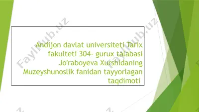 fargʻona oʻlkashunoslik muzeyi — PPTX