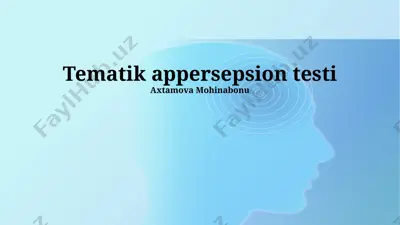 tematik appersepsion testi — PPTX
