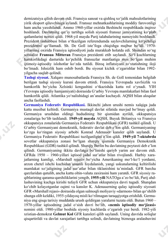 a olib keldi. avgust inqirozi. sssrning tarqalishi. 1991-yil 19-avgustga o‘tar kechasi favqulodda holat davlat komiteti (gkchp) tuzilganligi to‘g‘risida e’lon qilinib, unga sssrning vitse-prezidenti, bosh vaziri kabi yuqori lavozimli kishilar kirdi. gkchp mamlakatning bir qator hududlarida favqulodda holat e’lon qildi, 1977-yilgi konstitutsiyaga xilof ravishda faoliyat yuritayotgan hokimiyat tizimlari tarqatib yuborildi, muxolifatdagi partiya va harakatlar faoliyati to‘xtatildi, ommaviy axborot vositalari ustidan qat’iy nazorat o‘rnatildi, moskvaga qo‘shin kiritildi. gkchpga qarshi harakatga demokratik kuchlar yetakchilik qildi. ular 19-avgust kuni rossiya fuqarolariga murojaat qilib, gkchp harakatlari g‘ayri konstitutsion to‘ntarish, uning qarorlari noqonuniy, deb e’lon qilindi. 19-avgust kuni minglab moskvaliklar rossiya oliy soveti binosini himoya qilishga kirishdi. tanklarda kelayotgan qo‘shinni to‘xtatishga harakat qilgan bir necha yoshlar halok bo‘ldi. 21-avgust kuni rossiya oliy sovetining favqulodda sessiyasi ochildi. 22-avgust kuni gkchp a’zolari qamoqqa olindi. avgust voqealaridan keyin obro‘si tushib ketgan kpssning faoliyati to‘xtatildi. uning mulki natsionalizatsiya qilindi. avgust davlat to‘ntarishidan keyin barcha respublikalar birin-ketin o‘z mustaqilligini e’lon qildi. …